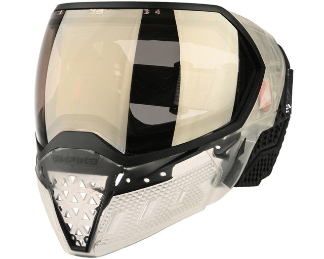 Empire EVS Paintball Mask W/ 1 Lens - Crystal Clear/Black -HD Black Chrome Lens