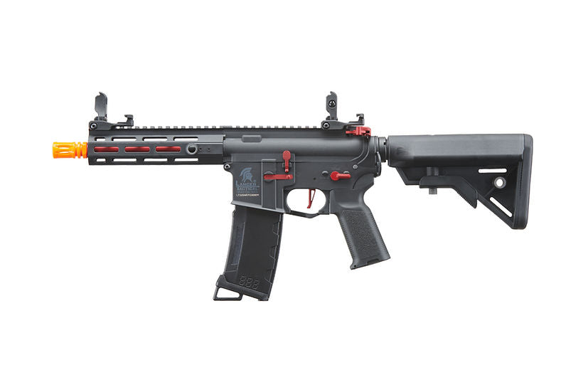 Lancer Tactical Gen 3 Hellion M-LOK 7" Airsoft M4 AEG Rifle W/Crane Stock - (Black & Red)