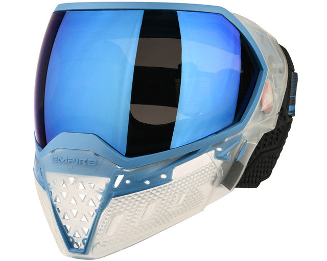 Empire EVS Paintball Mask W/ 1 Lens - Crystal Clear/Blue -Blue Mirror Lens