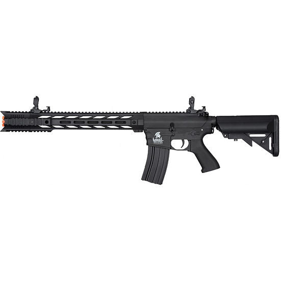Lancer Tactical Gen 2 M4 SPR Interceptor 13" M-LOK Airsoft AEG Rifle W/Crane Stock (Color: Black) - Combo 9.6 Battery & Charger