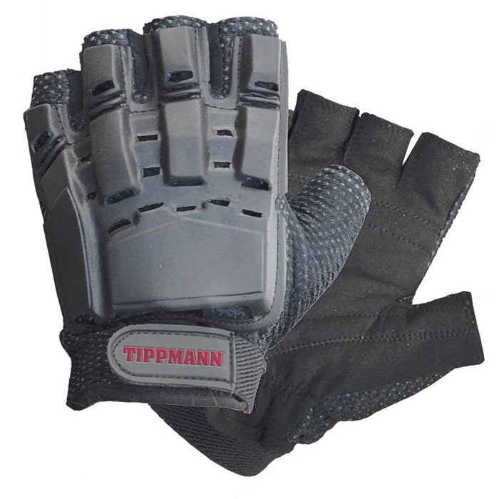 Tippmann Armored Half Finger Paintball Gloves - Black