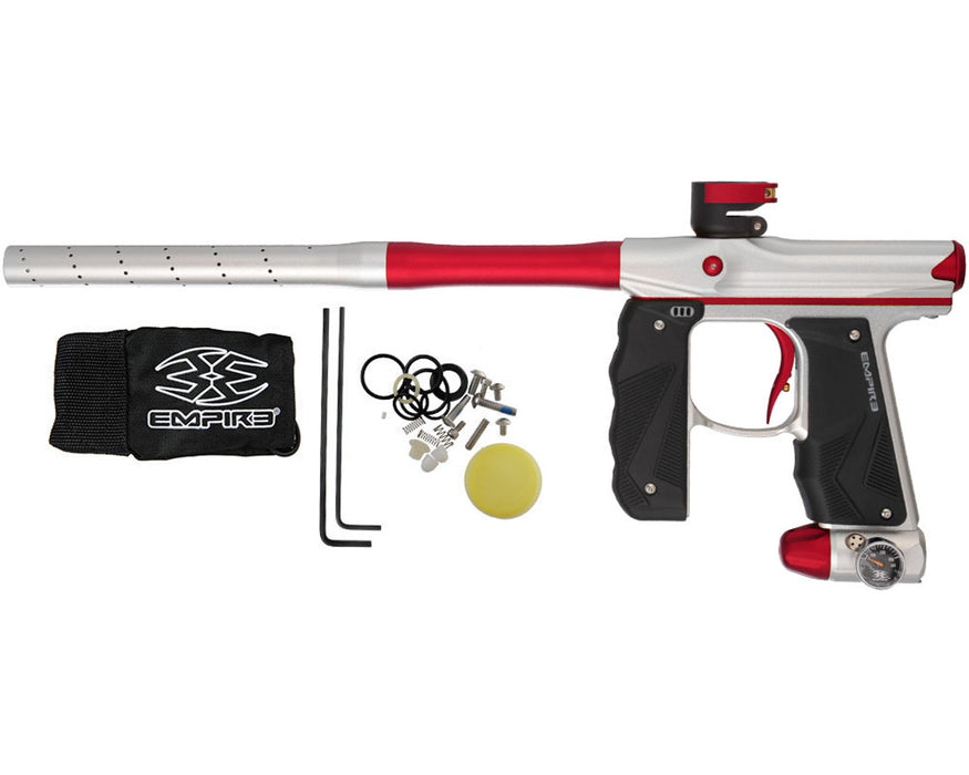 Empire Mini GS Paintball Gun w/ 2 Piece Barrel - Dust Silver/Dust Red (17360) (17358)