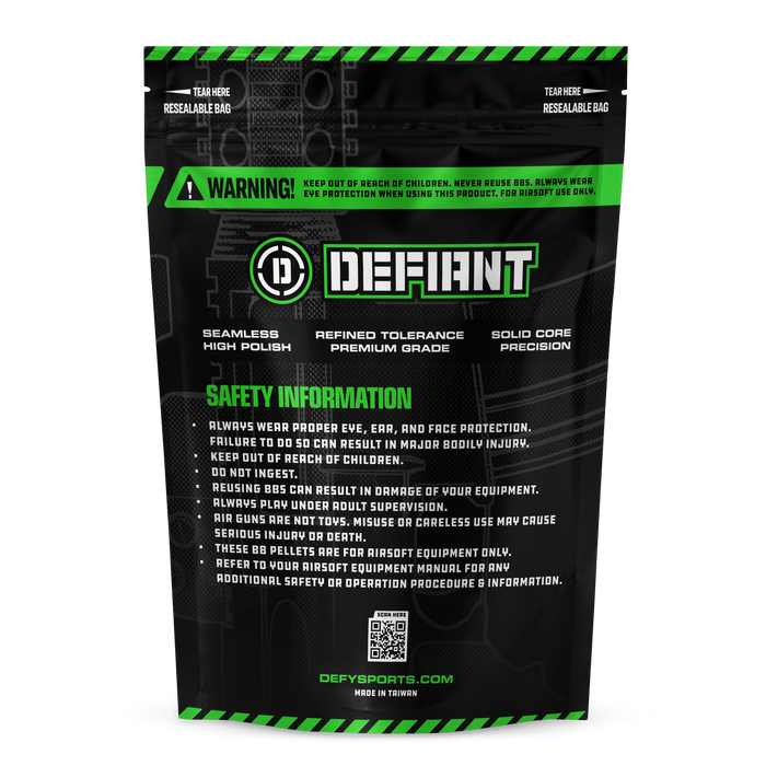Defy Defiant .20g Competition Grade Airsoft BB's- 5,000 Rounds- White