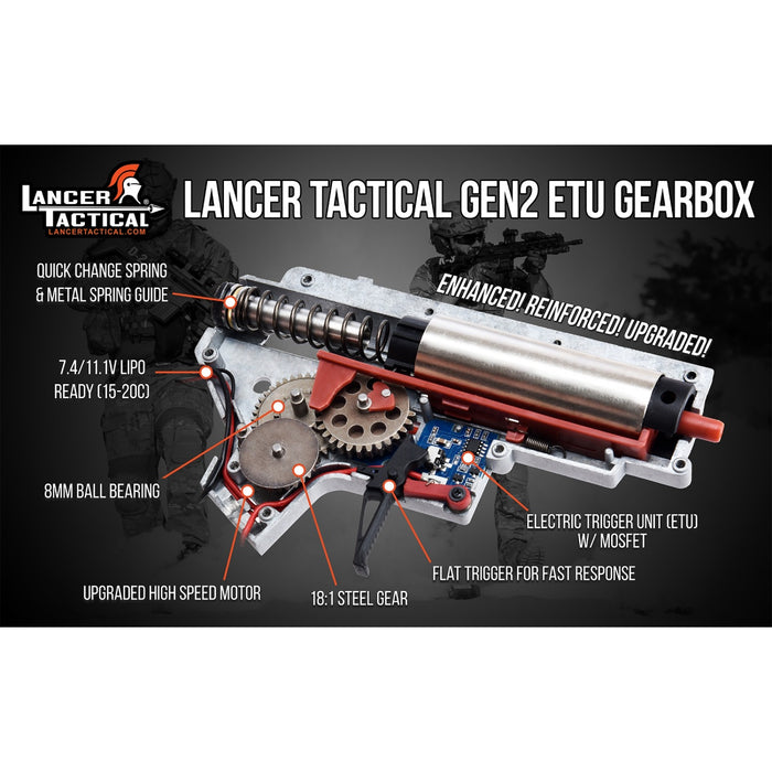 Lancer Tactical M4 Proline Low FPS Enforcer Needle Tail Skeleton M-LOK Airsoft AEG w/ Alpha Stock