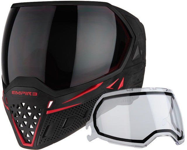 EMPIRE EVS PAINTBALL MASK W/ ADDITIONAL LENS - BLACK/RED (21729)