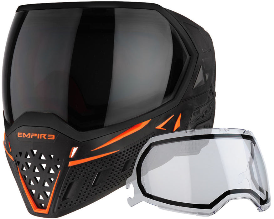 EMPIRE EVS PAINTBALL MASK W/ ADDITIONAL LENS - BLACK/ORANGE (21728)