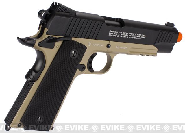 Elite Force Full Metal 1911 Tactical CO2 Airsoft Gas Blowback Pistol Umarex KWC (Color: Desert & Black)