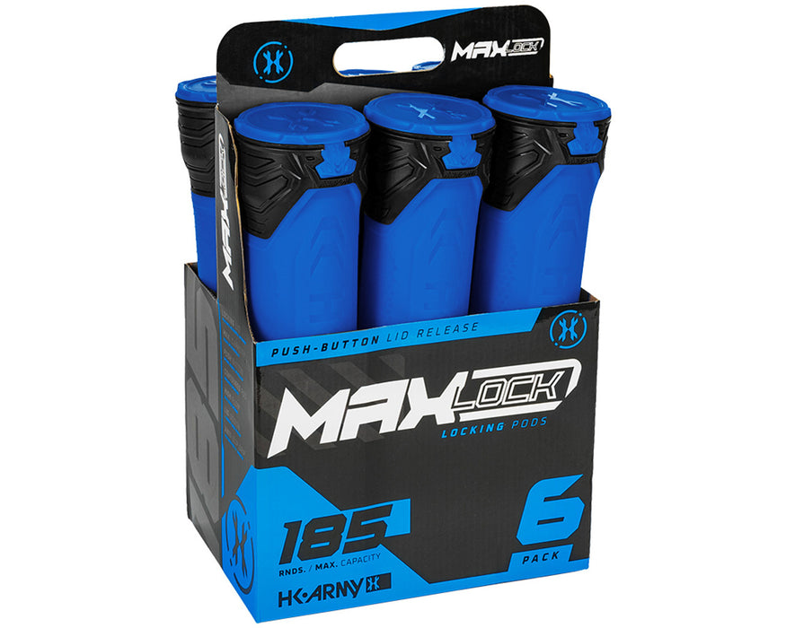 HK Army 6-Pack 185 Round MaxLock Paintball Pods