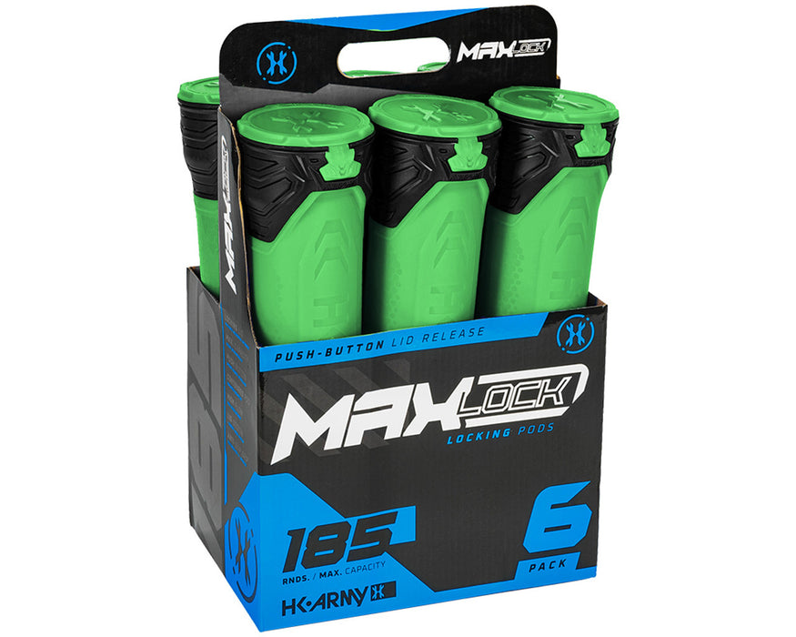 HK Army 6-Pack 185 Round MaxLock Paintball Pods