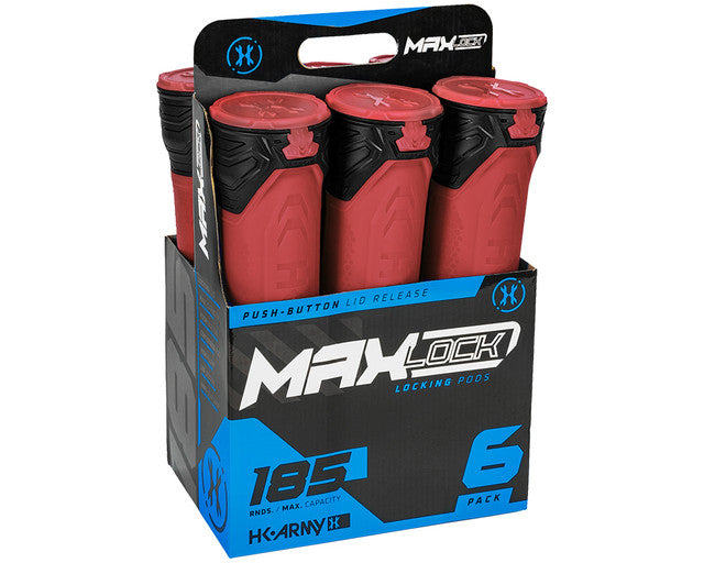 HK Army 6-Pack 185 Round MaxLock Paintball Pods