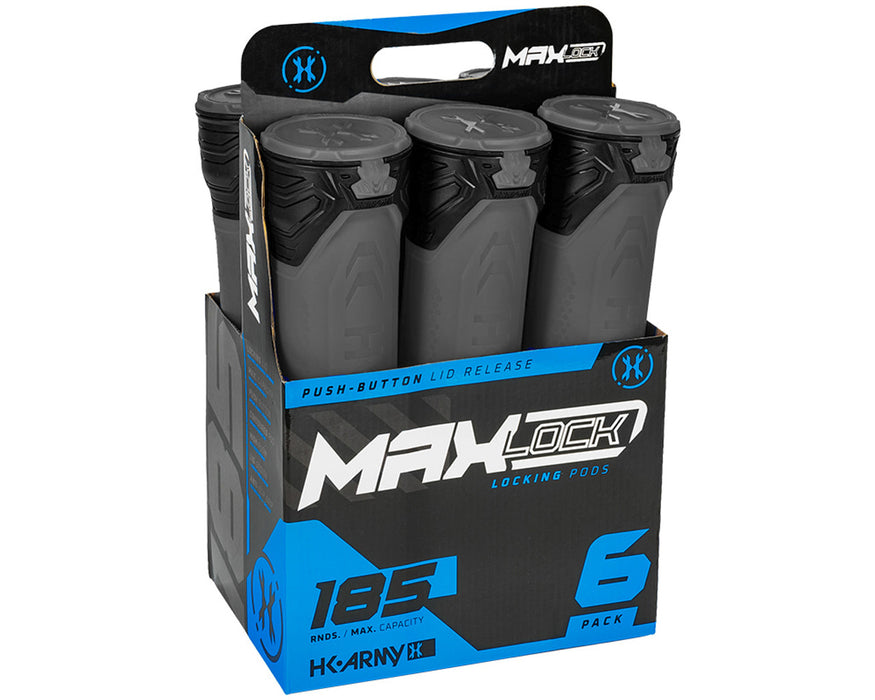 HK Army 6-Pack 185 Round MaxLock Paintball Pods
