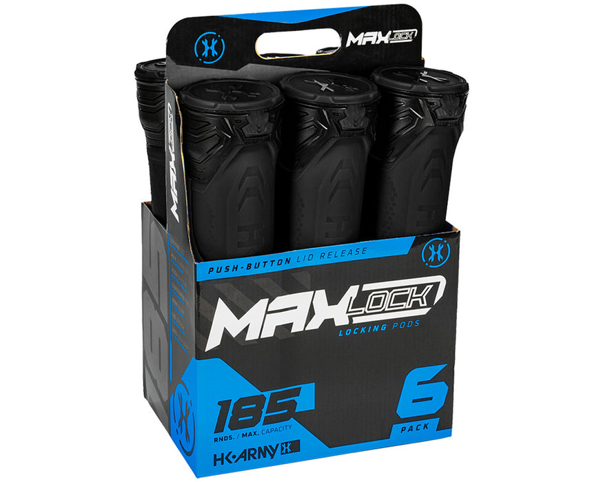 HK Army 6-Pack 185 Round MaxLock Paintball Pods