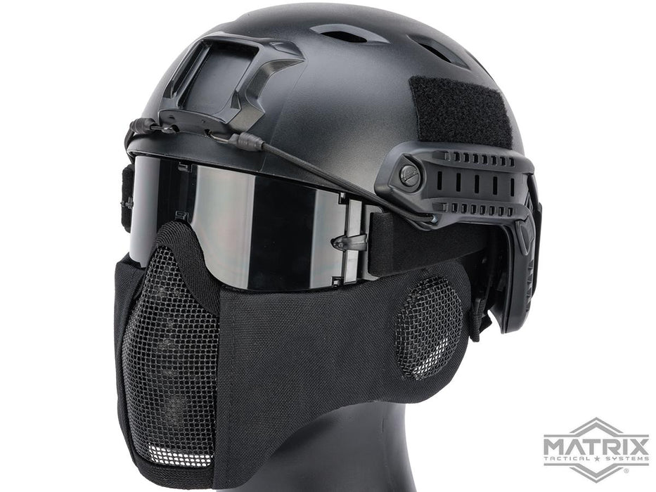Matrix Carbon Striker Mesh Mask w/ Integrated Mesh Ear Protection