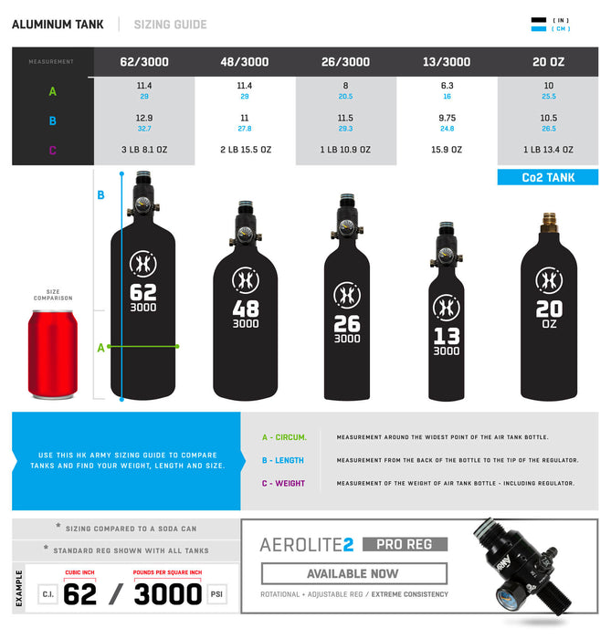 HK Army Aluminum Compressed Air Tank - 26/3000