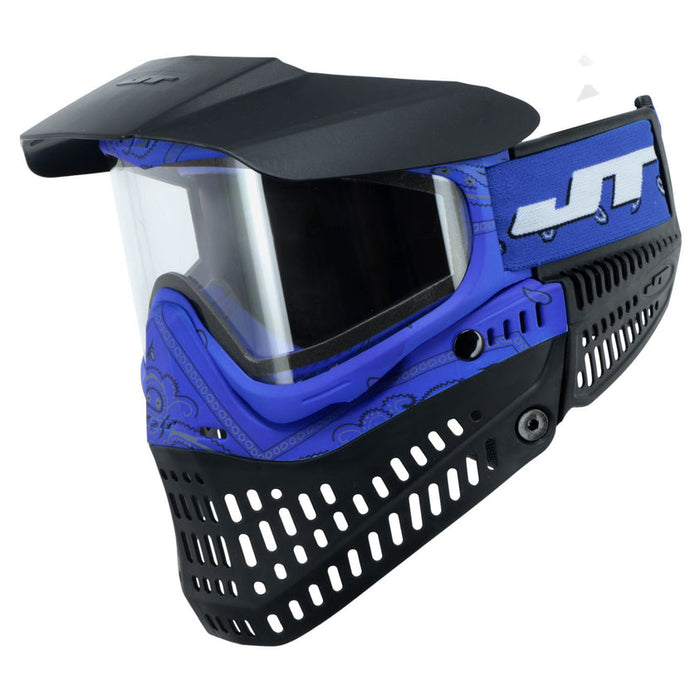 JT Bandana Series Proflex Paintball Mask - Blue w/ Clear and Smoke Thermal Lens