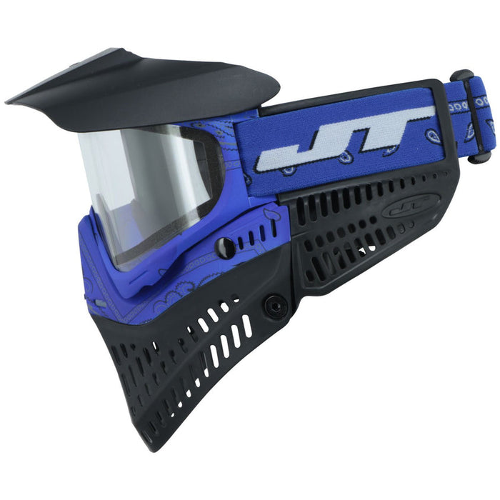 JT Bandana Series Proflex Paintball Mask - Blue w/ Clear and Smoke Thermal Lens