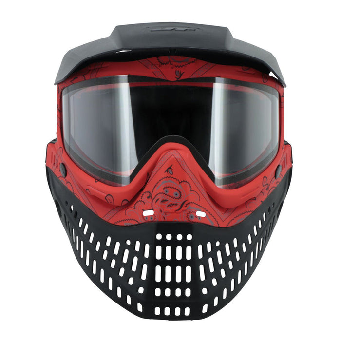 JT Bandana Series Proflex Paintball Mask - Red w/ Clear and Smoke Thermal Lens