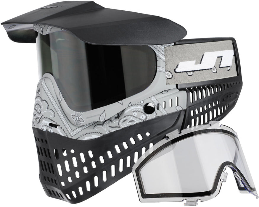 JT Bandana Series Proflex Paintball Mask - Gray W/ Clear and Smoke Thermal Lens