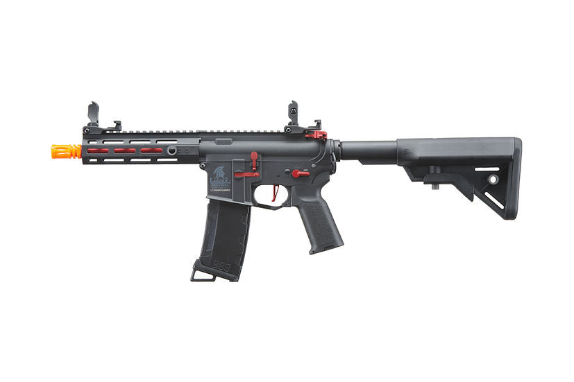 Lancer Tactical Gen 3 Hellion M-LOK 7" Airsoft M4 AEG Rifle W/Crane Stock - (Black & Red)