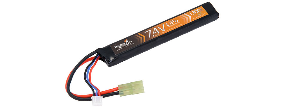Lancer Tactical 7.4v 1300mAh 20C Stick Lipo Battery (Mini Tamiya Connector)