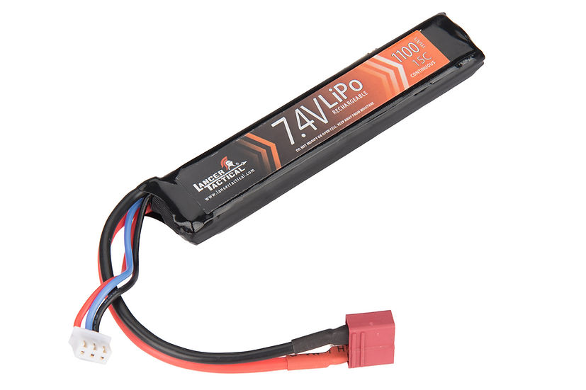 Lancer Tactical 7.4V 1100mAh 15C Stick Lipo Battery (Deans Connector)