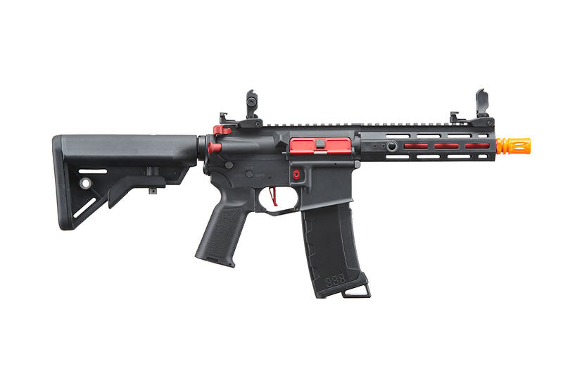 Lancer Tactical Gen 3 Hellion M-LOK 7" Airsoft M4 AEG Rifle W/Crane Stock - (Black & Red)