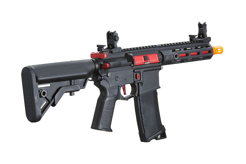Lancer Tactical Gen 3 Hellion M-LOK 7" Airsoft M4 AEG Rifle W/Crane Stock - (Black & Red)
