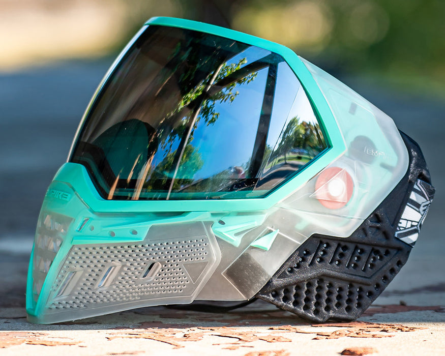 Empire EVS Paintball Mask w/ 1 Lens - Crystal Clear/Teal - Silver Mirror Lens
