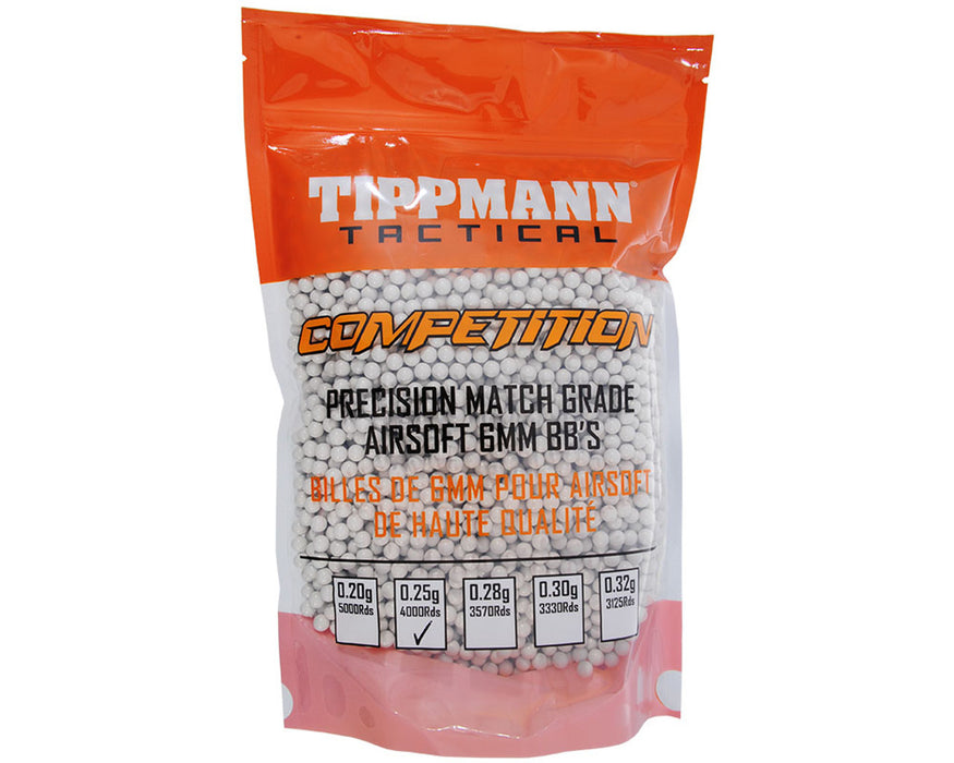 Tippmann Tactical .25g Competition Airsoft BB's - 4,000 Rounds - White (65524)