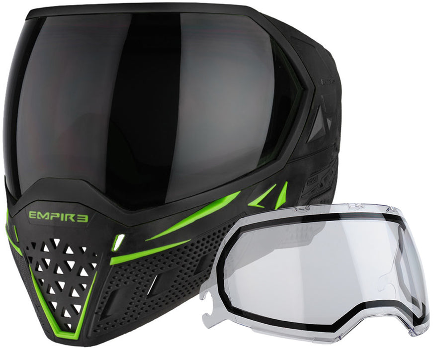 EMPIRE EVS PAINTBALL MASK W/ ADDITIONAL LENS - BLACK/LIME GREEN (21725)