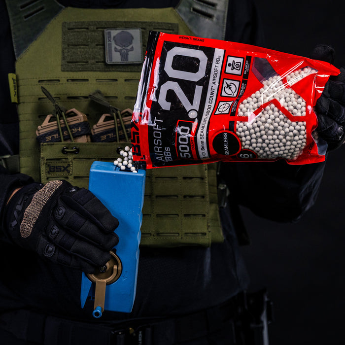 BSX Tactical Airsoft BB's - .20g - 5,000 Count - White