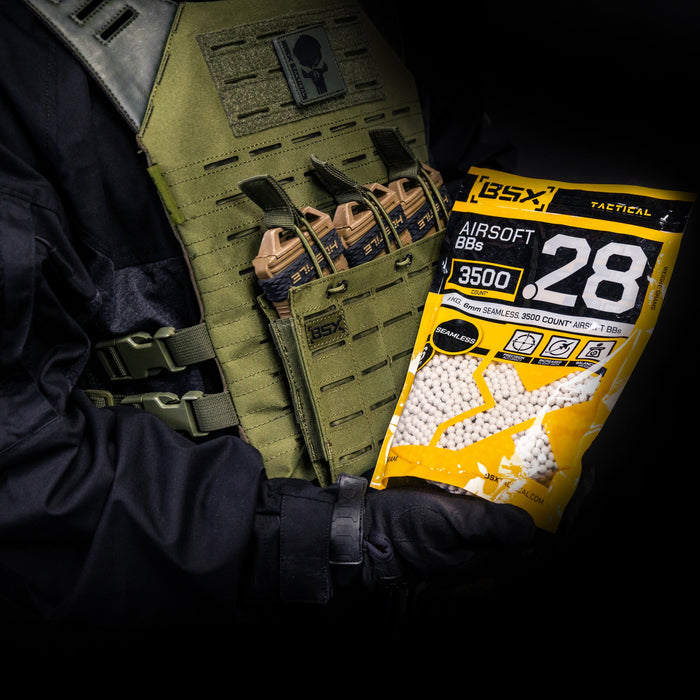 BSX Tactical Airsoft BB's - .28g - 3,500 Count - White