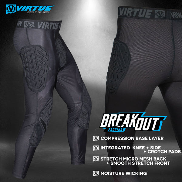 Virtue Breakout Padded Compression Paintball Pants - Black