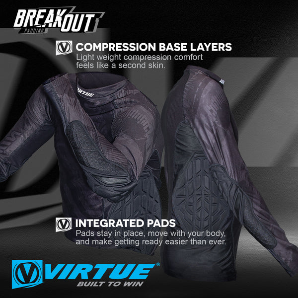 Virtue Breakout Padded Compression Long Sleeve Paintball Shirt - Black