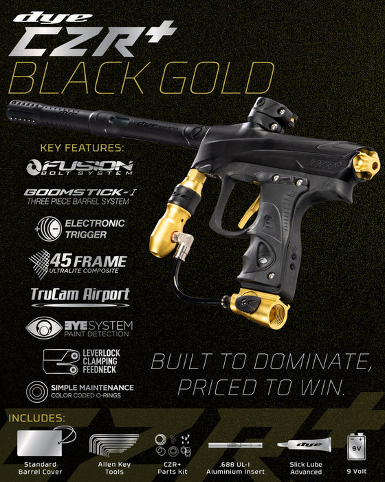 Dye Rize CZR+ Paintball Gun - Black/Gold