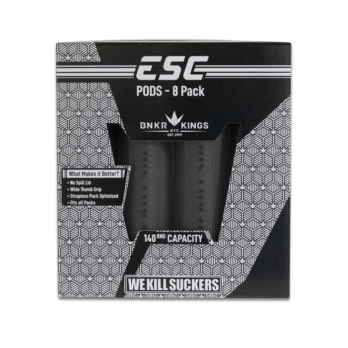 Bunkerkings ESC 140 Round Paintball Pods - 8 Pack - Smoke