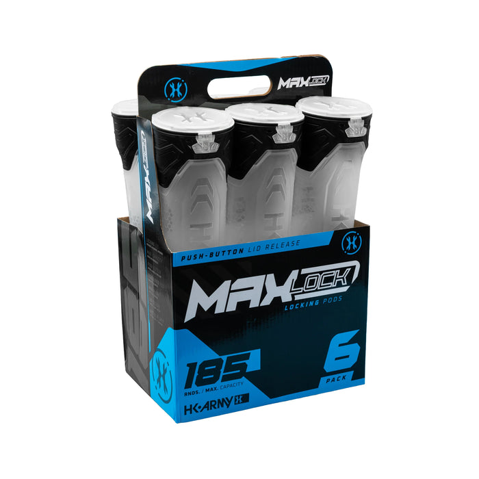 HK Army 6-Pack 185 Round MaxLock Paintball Pods
