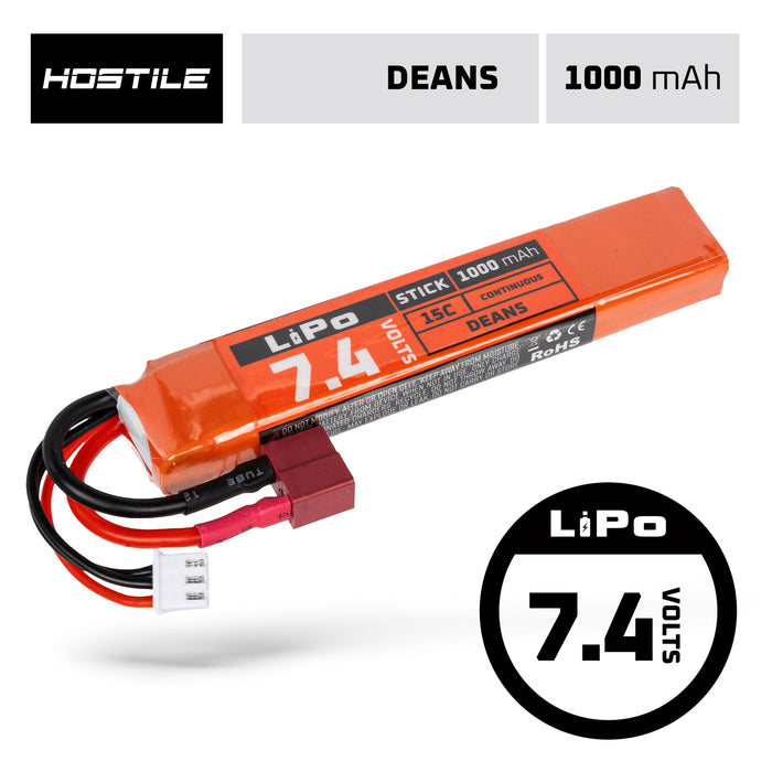Hostile ENERGY - LiPo Battery 7.4V 1000mAh 15C Stick (T-Connector)