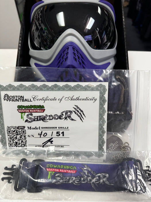 V-Force Grill Paintball Mask Cowabunga Series - Shredder Silver On Purple #40