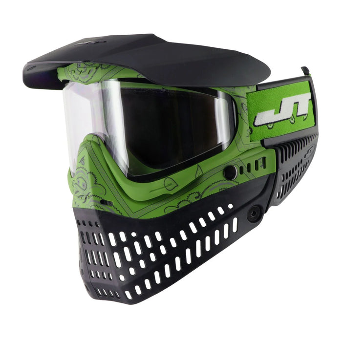 JT Bandana Series Proflex Paintball Mask - MISPRINT SLIME GREEN w/ Clear Thermal Lens