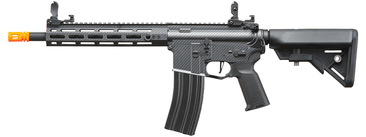 Lancer Tactical Gen 3 Hellion M-LOK 10" Airsoft M4 AEG Rifle W/Crane Stock - (Black/Carbon)