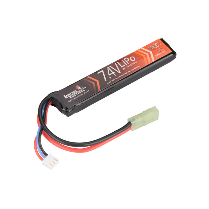 Lancer Tactical 7.4V 1000mAh 20c Stick Lipo Battery (Mini Tamiya Connector)