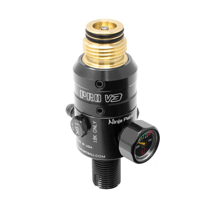 Ninja Pro V3 Adjustable Tank Regulator - Brass/Black - 4500 PSI