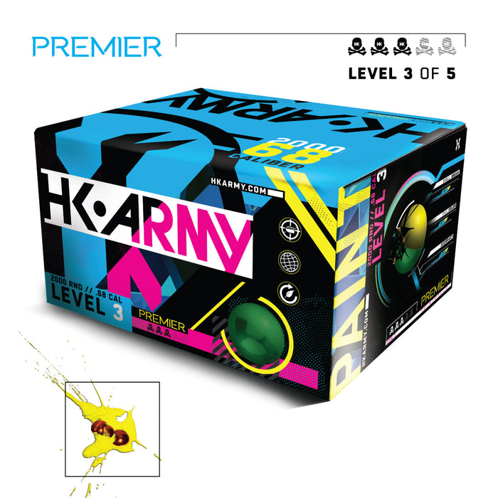 HK Army Premier Level 3 Paintballs 2000 Rounds