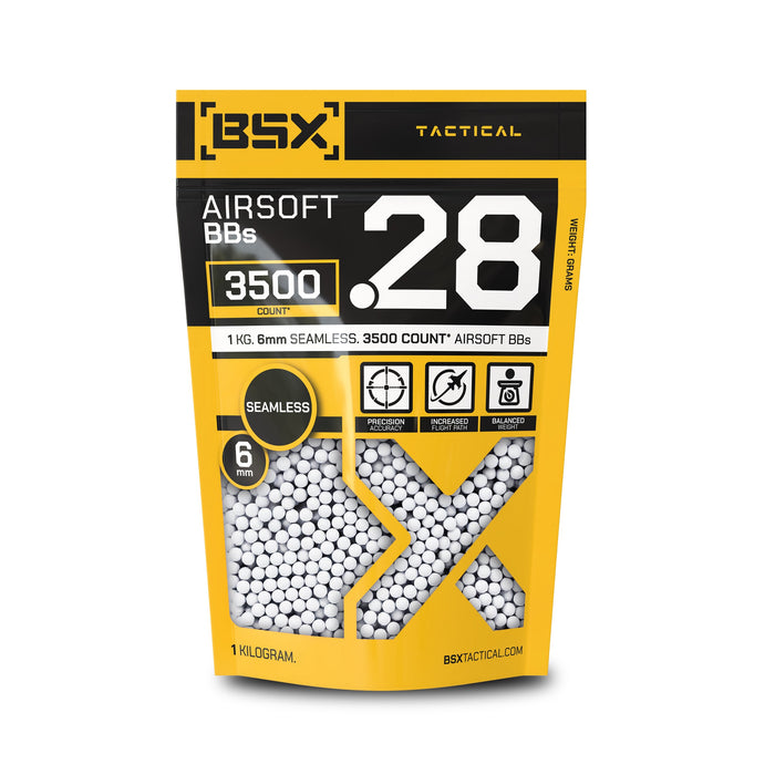 BSX Tactical Airsoft BB's - .28g - 3,500 Count - White