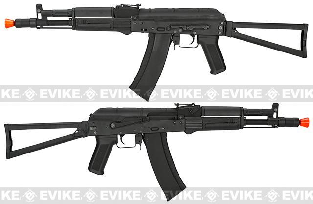 CYMA Standard Stamped Metal AK-105 Airsoft AEG Rifle with Steel Folding Stock (Package: Add 7.4v LiPo Battery + Charger)