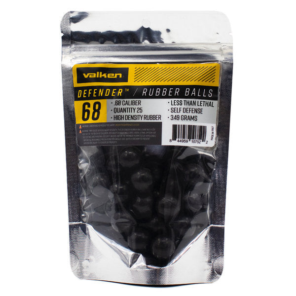 Valken Defender .68 Caliber Hard Rubber Balls - 25ct - 107522