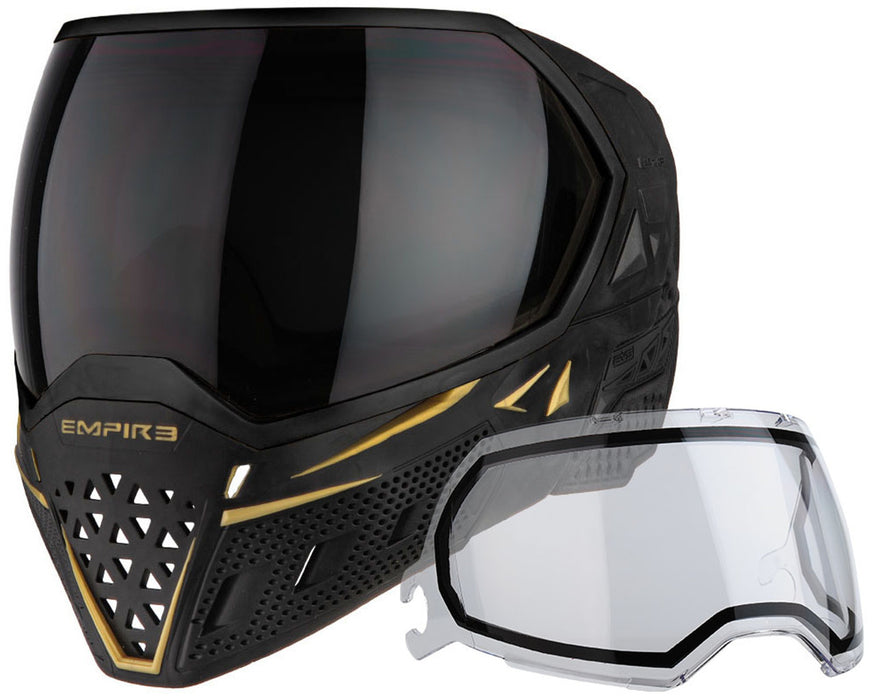 EMPIRE EVS PAINTBALL MASK W/ ADDITIONAL LENS - BLACK/GOLD (21724)