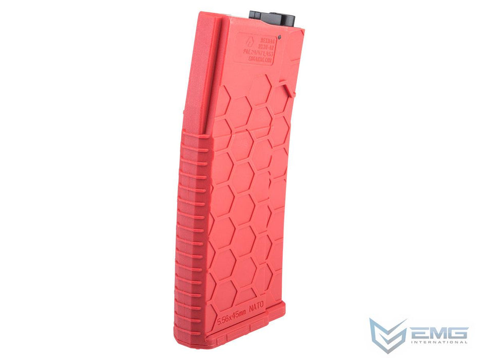 EMG x Hexmag Polymer 230rd Mid-Cap Magazine for M4 / M16 Series Airsoft AEG Rifles- Color Red