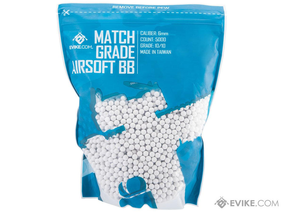 Evike MAX Precision 6mm Airsoft BBs (Weight: .23g / 5000 Rounds / White)